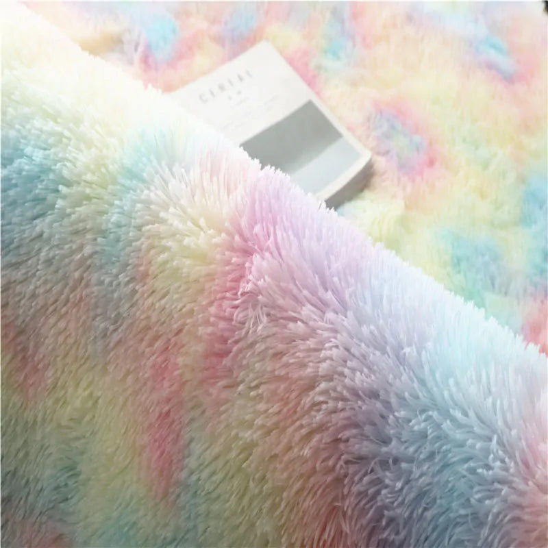 Colorful Shaggy Soft Fluffy Plush Carpet